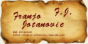Franjo Jotanović vizit kartica